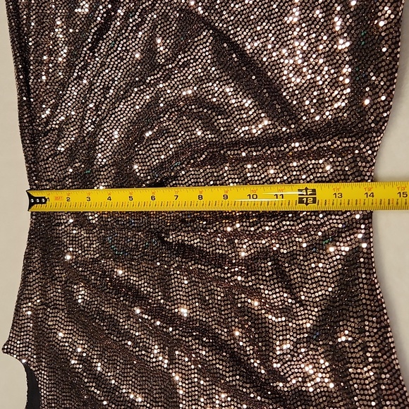 NWT ANNE KLEIN size 4 gold sequin dress - Picture 9 of 13